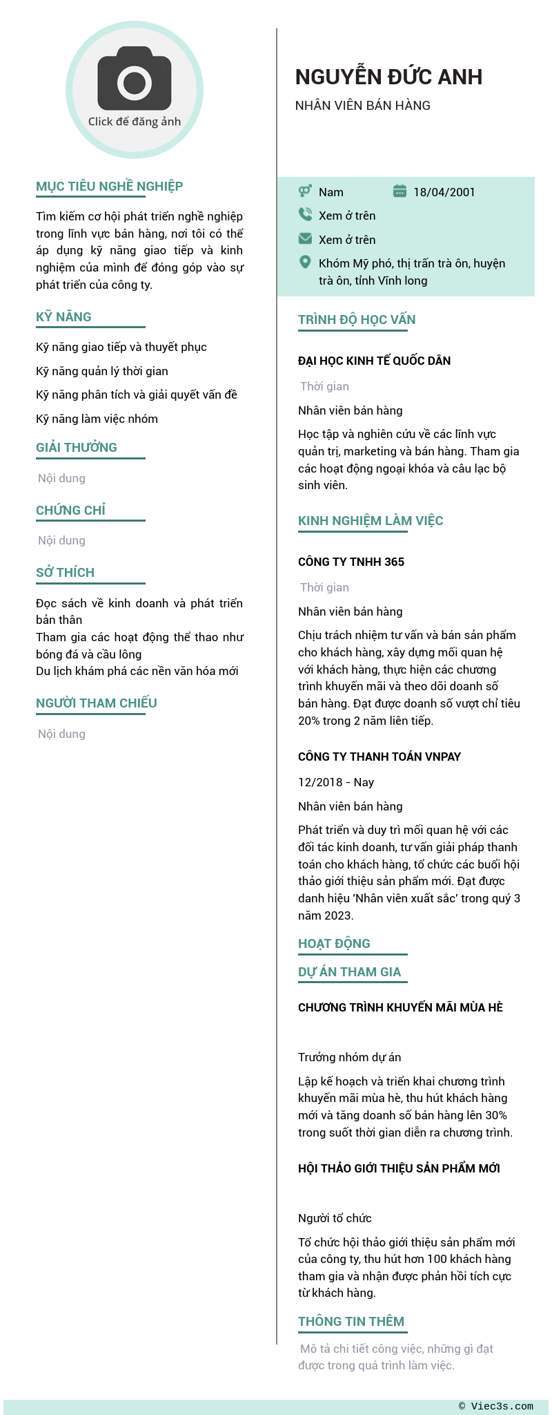 CV ứng viên
