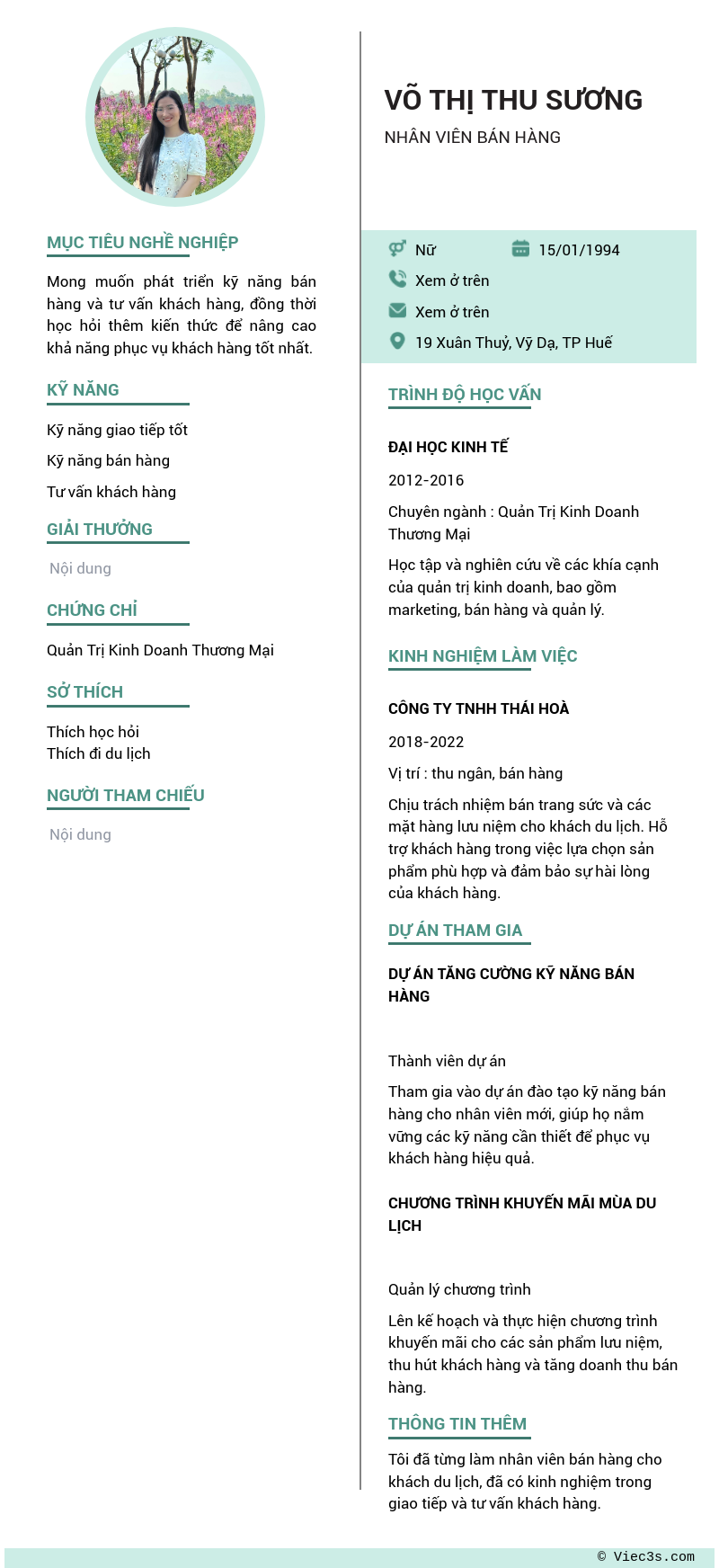 CV ứng viên