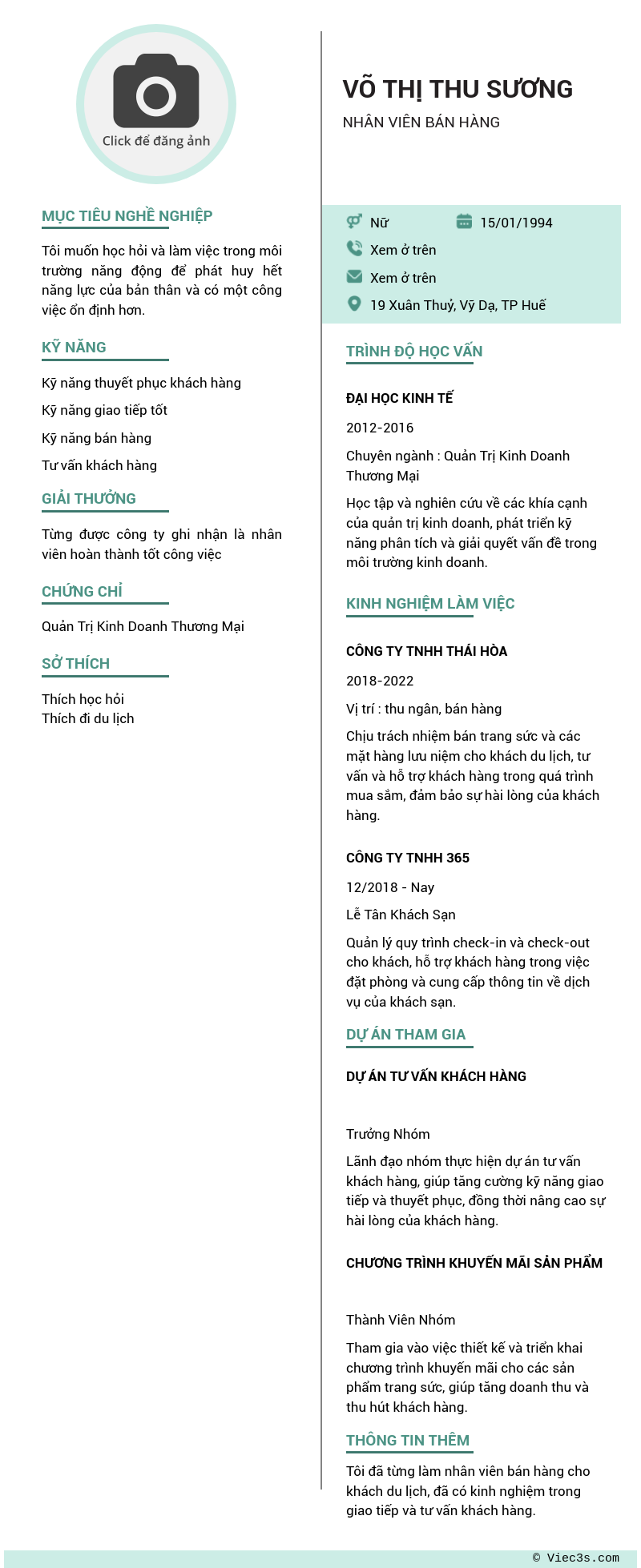 CV ứng viên