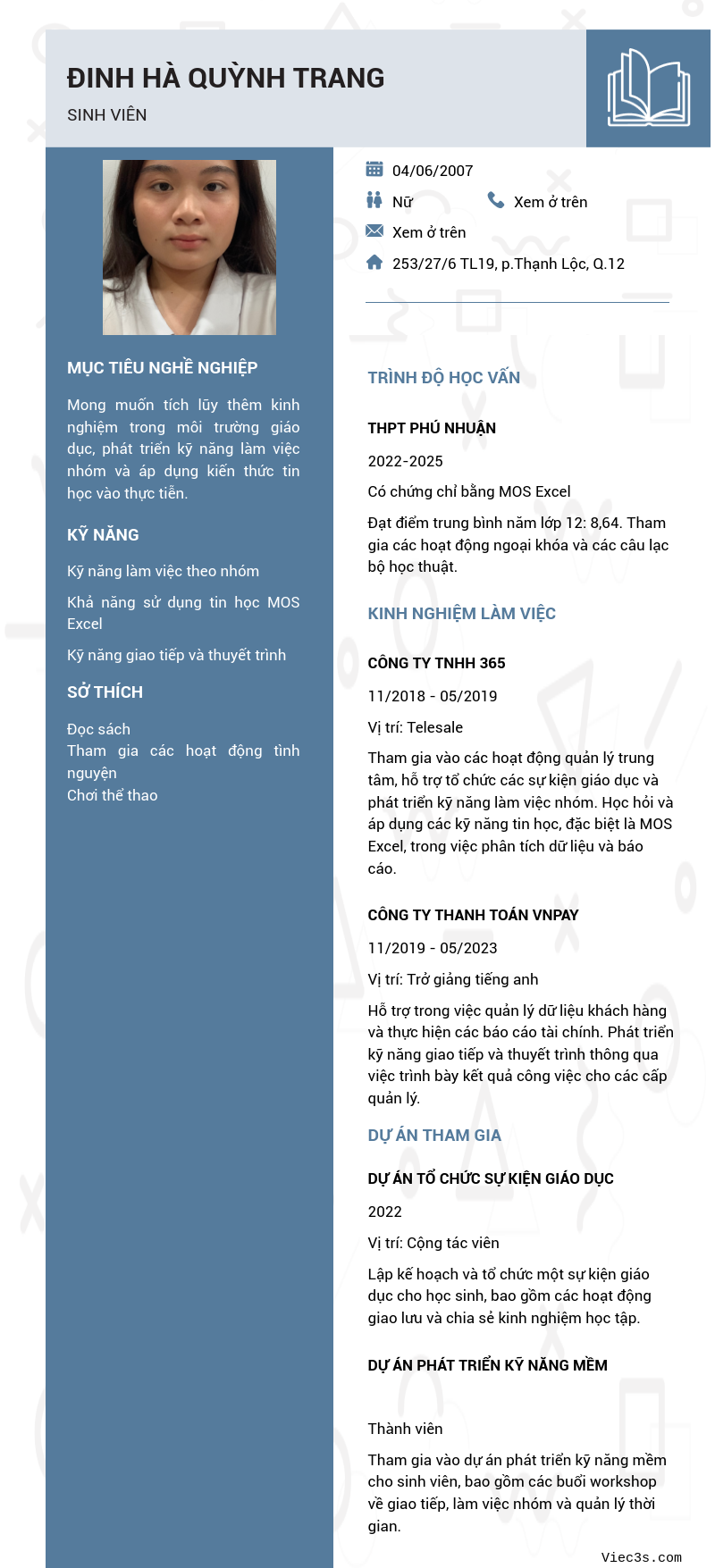 CV ứng viên