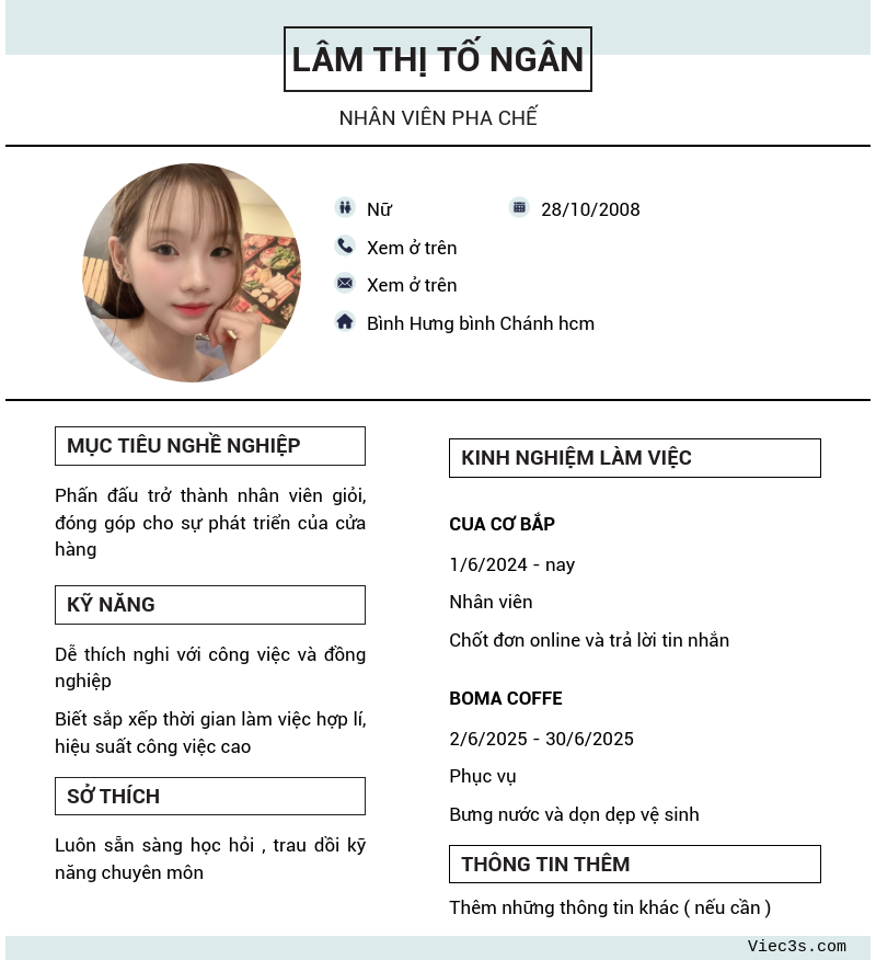 CV ứng viên