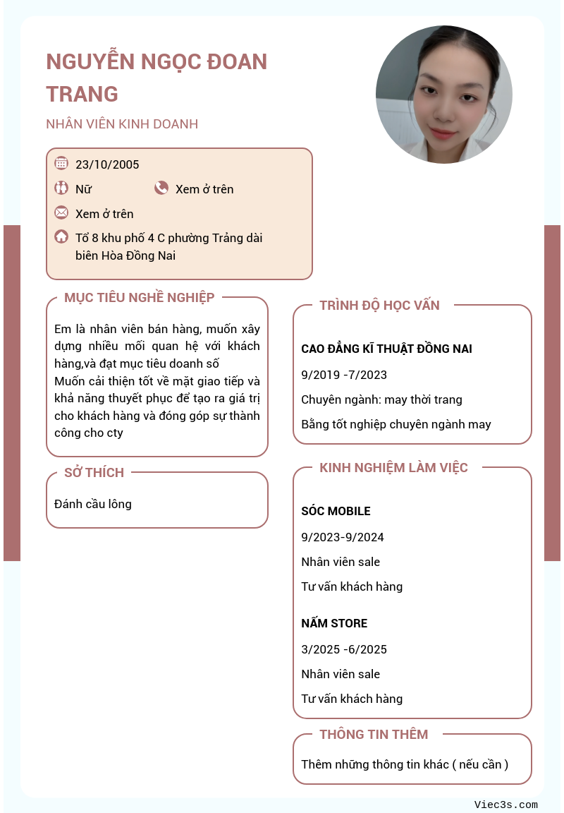 CV ứng viên