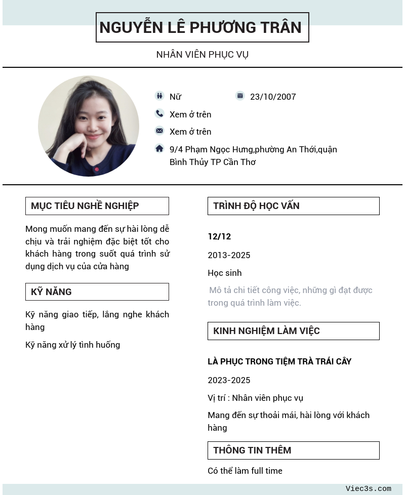 CV ứng viên