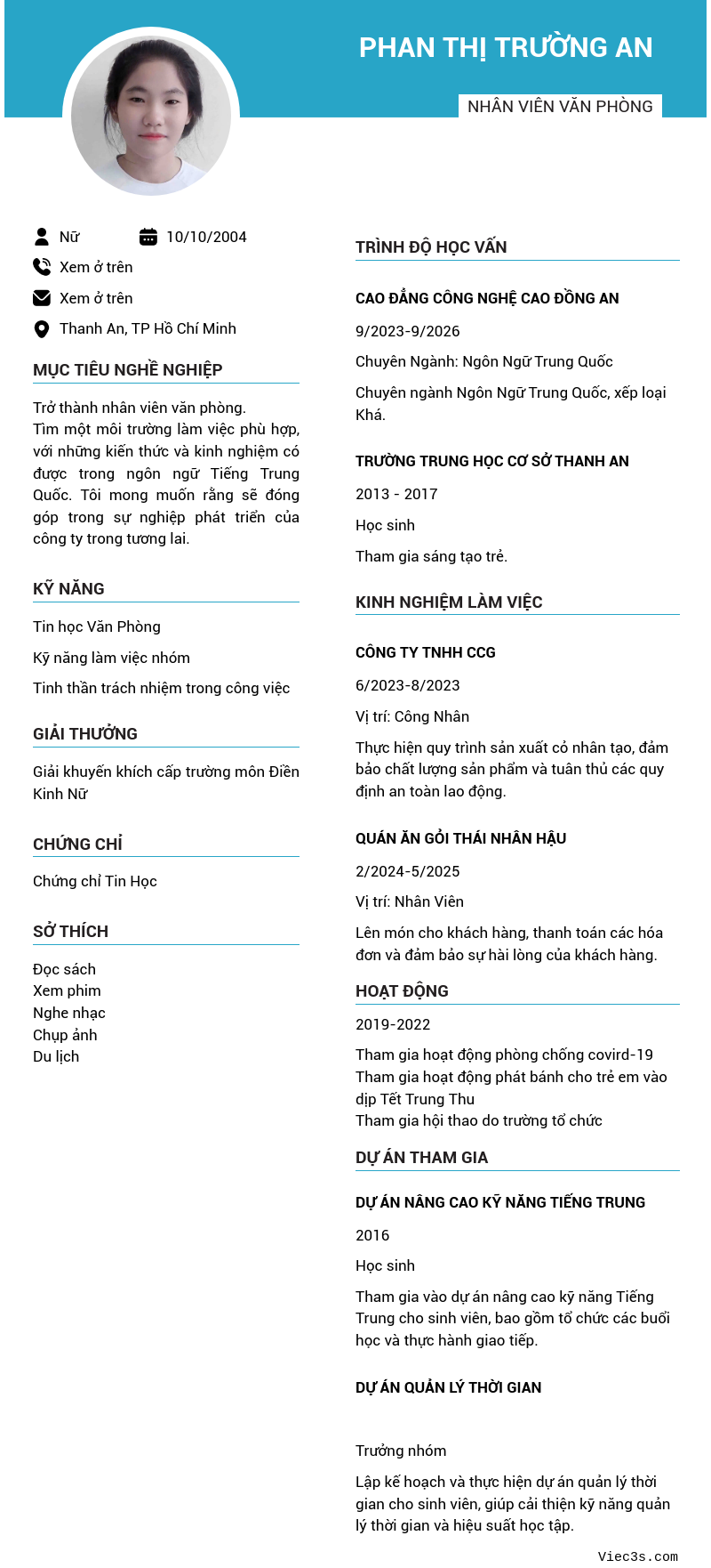 CV ứng viên
