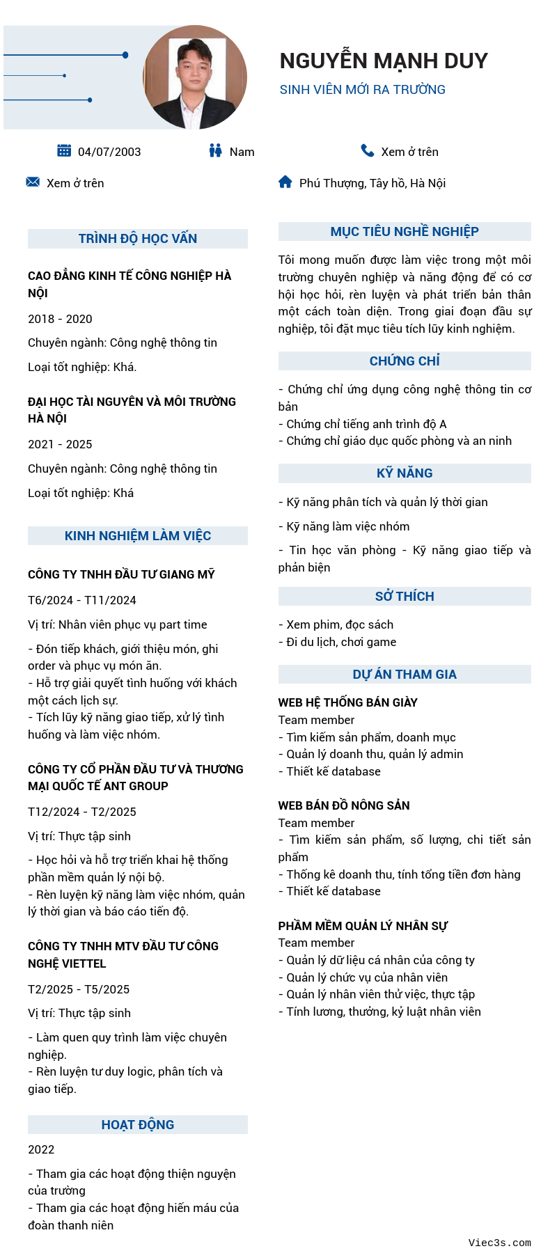 CV ứng viên