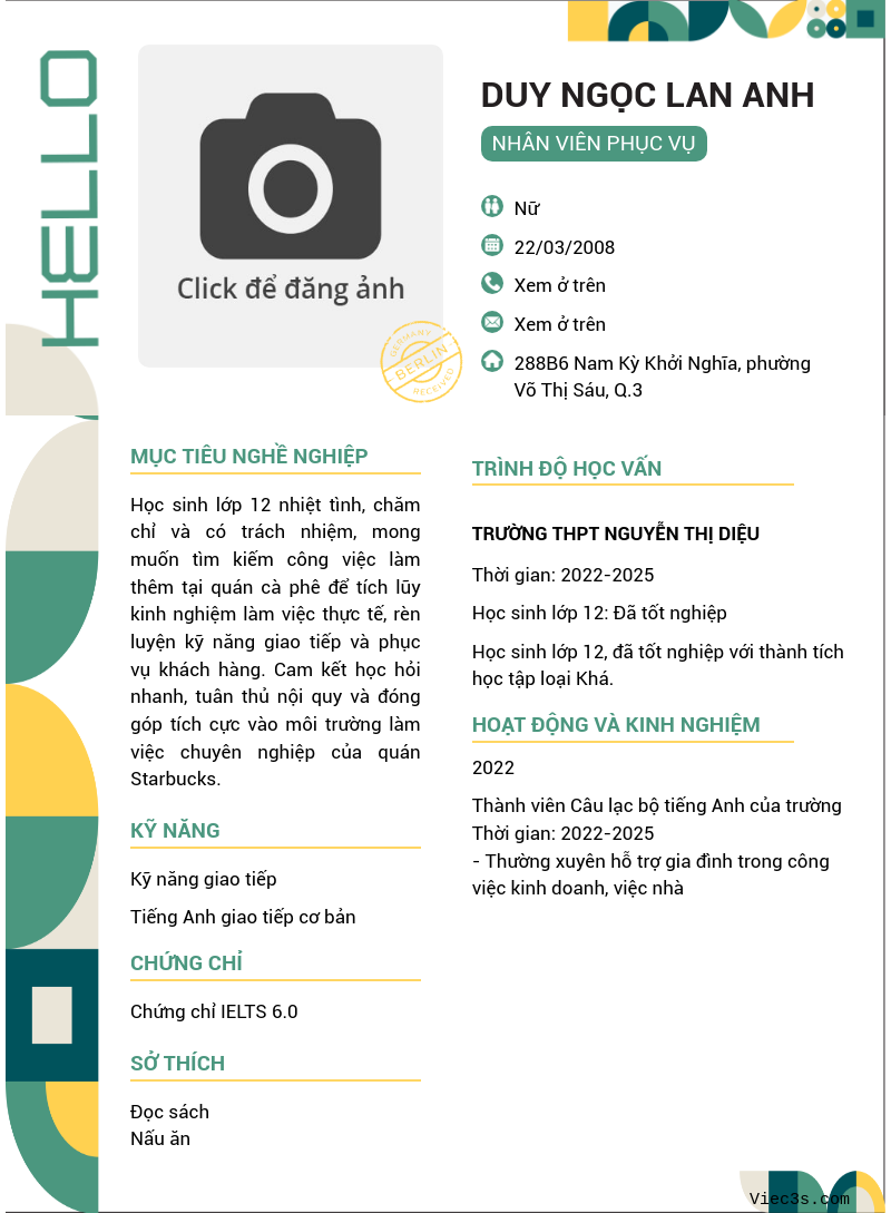 CV ứng viên