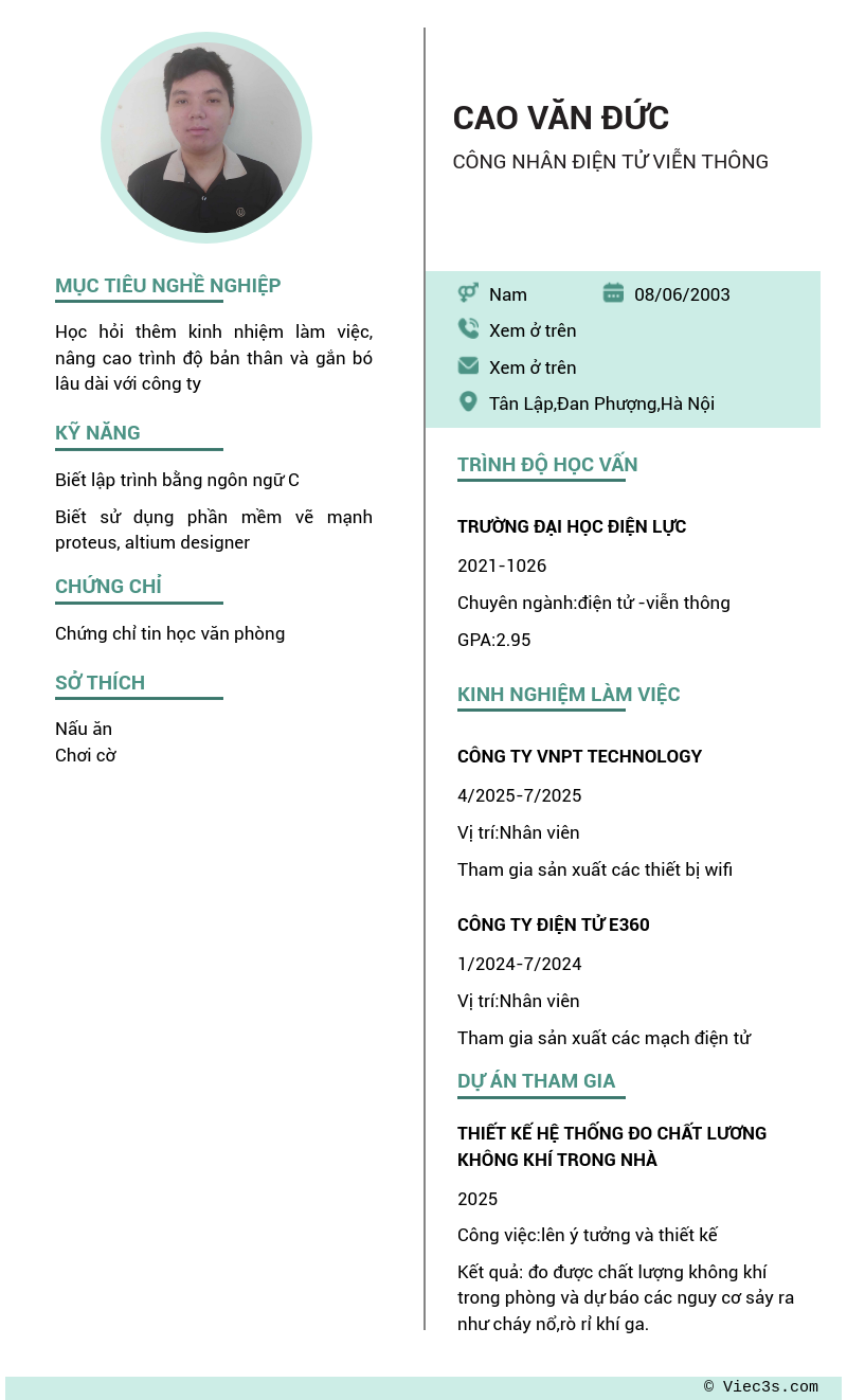 CV ứng viên