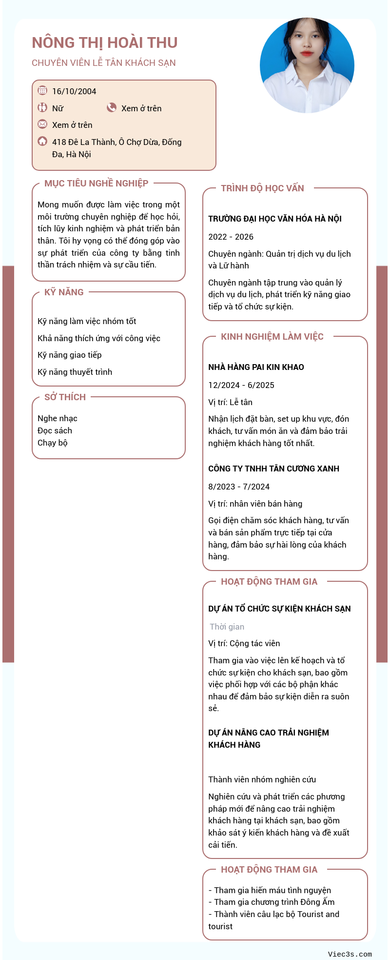 CV ứng viên