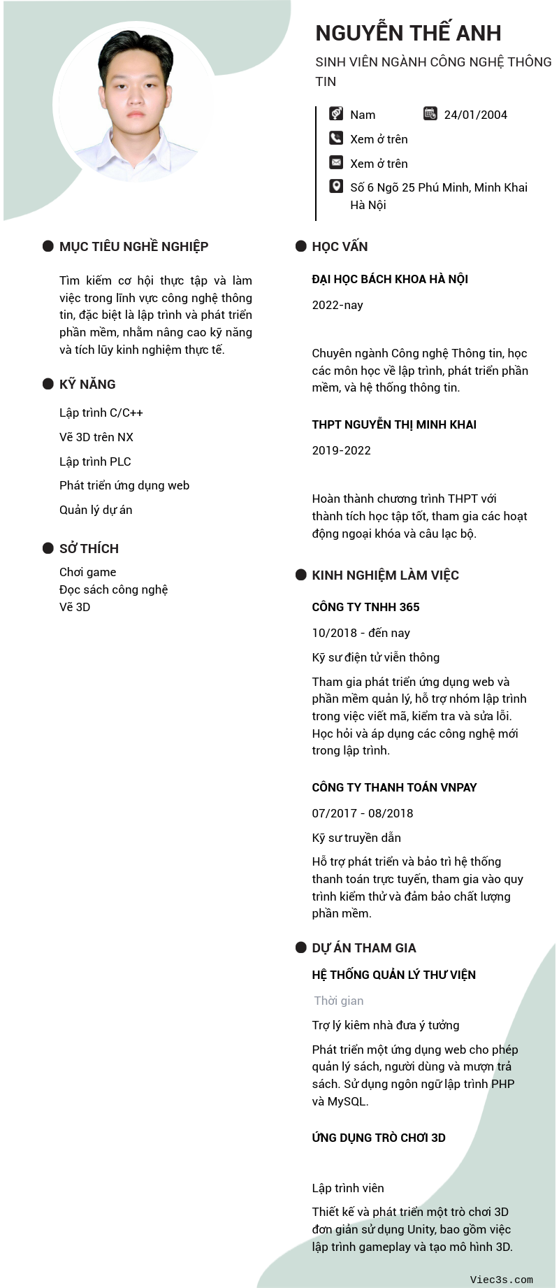 CV ứng viên