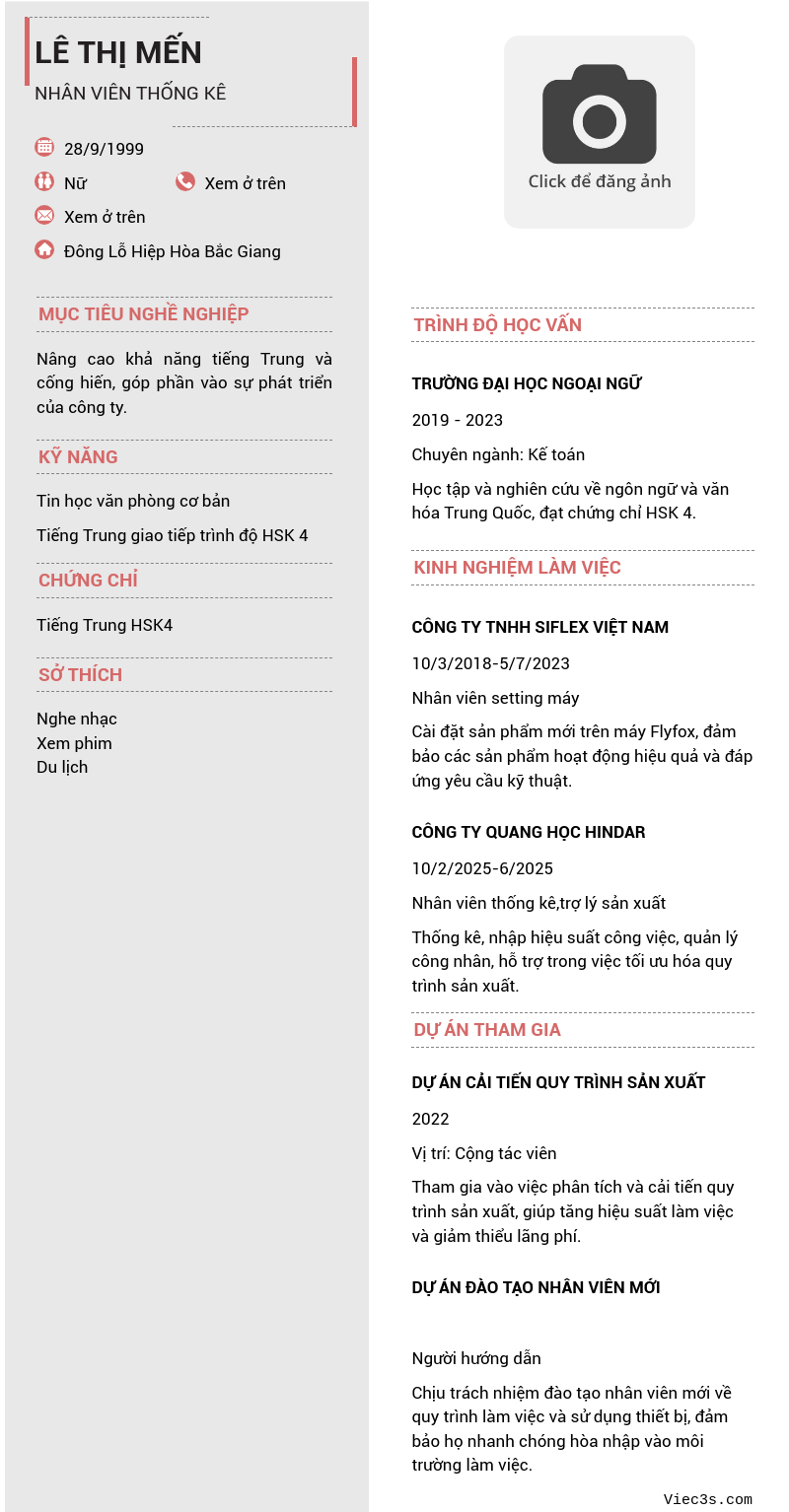 CV ứng viên
