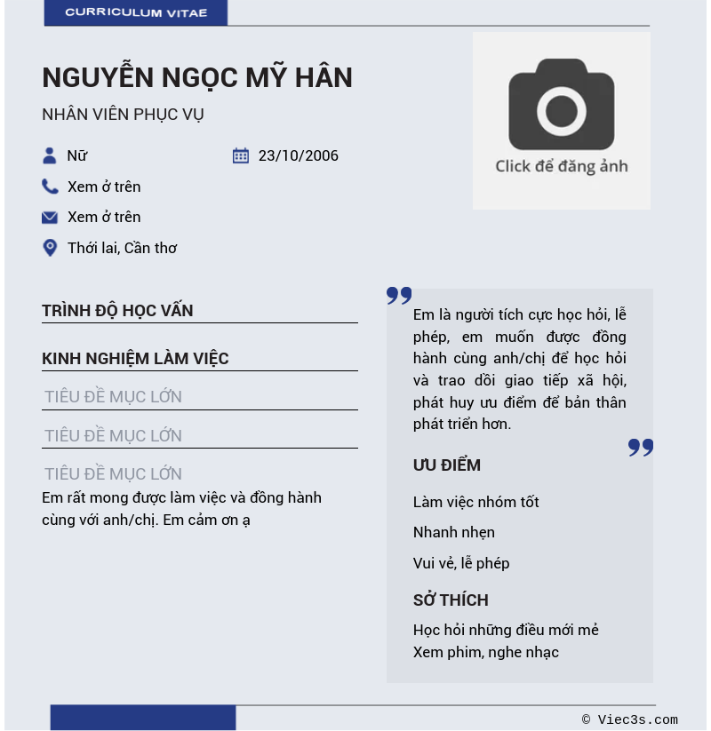 CV ứng viên