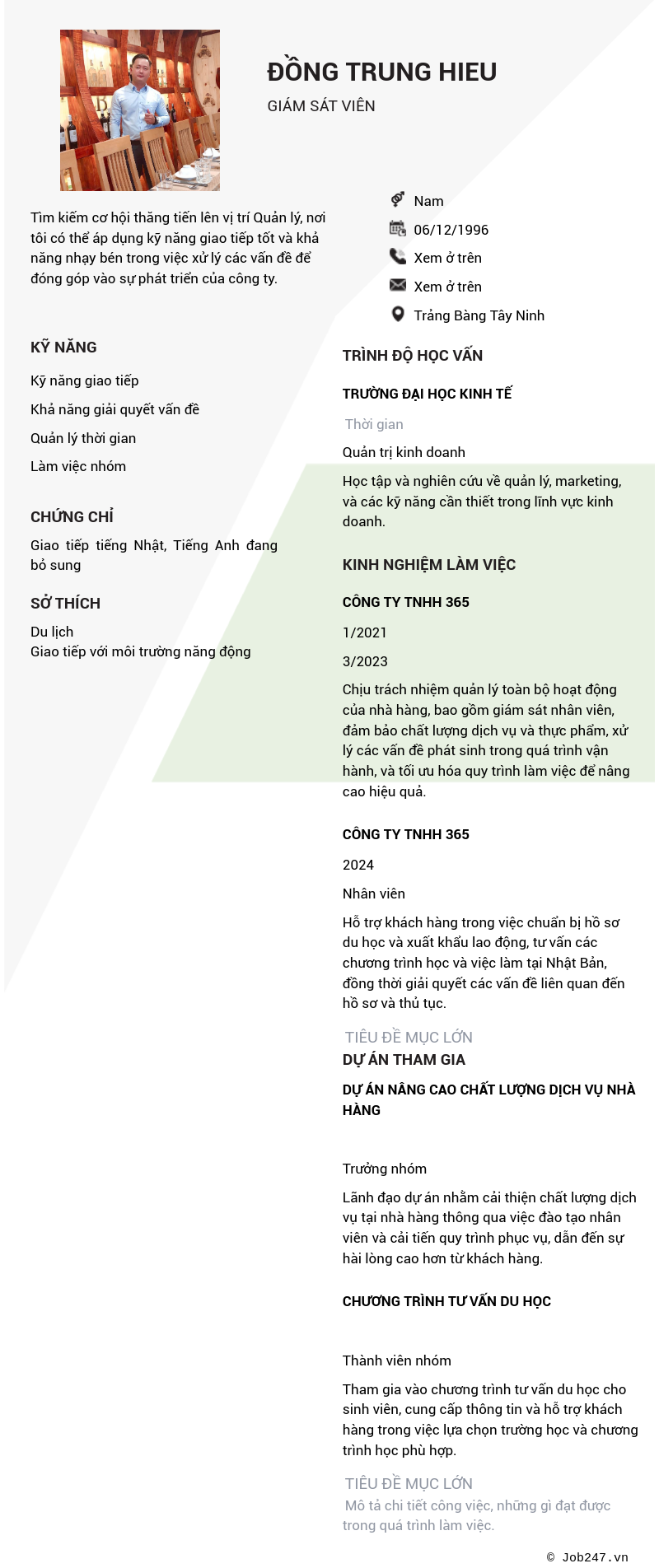 CV ứng viên