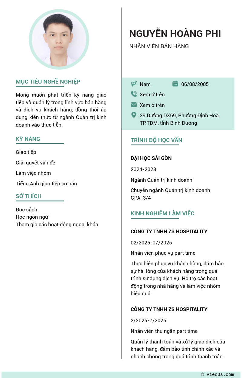 CV ứng viên