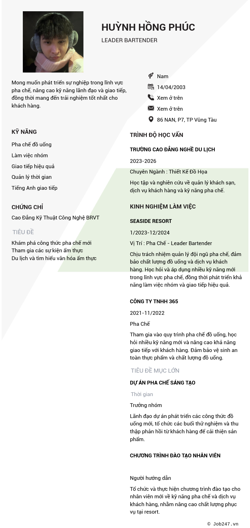 CV ứng viên