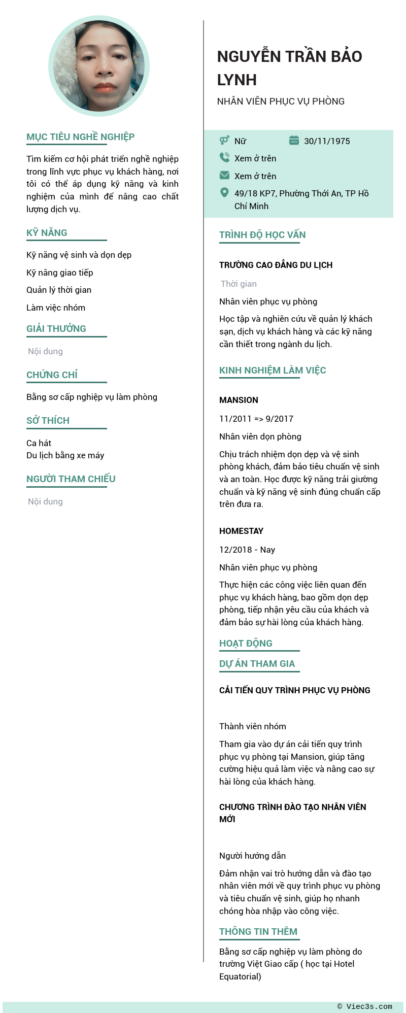 CV ứng viên