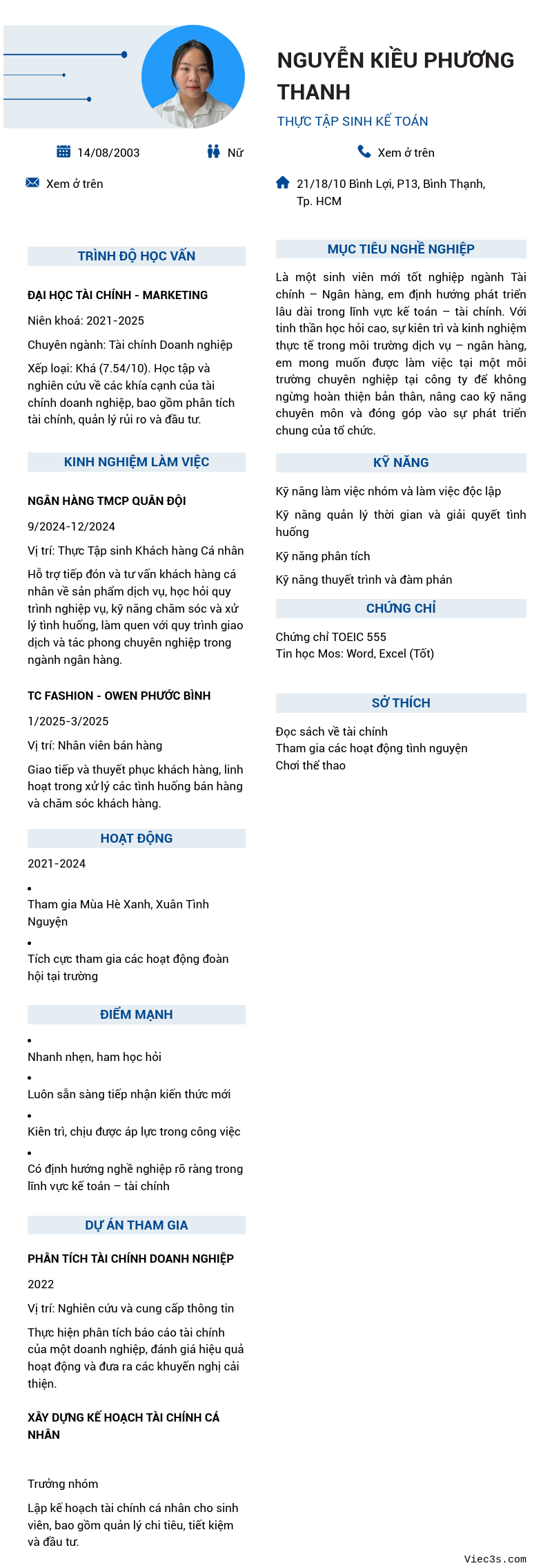 CV ứng viên