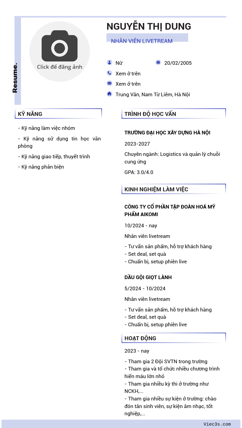 CV ứng viên