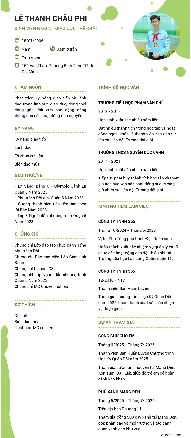 CV ứng viên