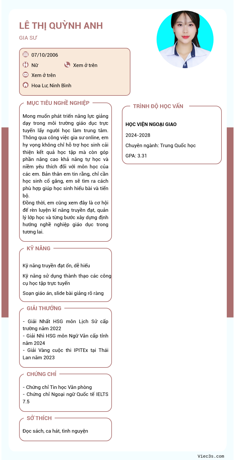 CV ứng viên