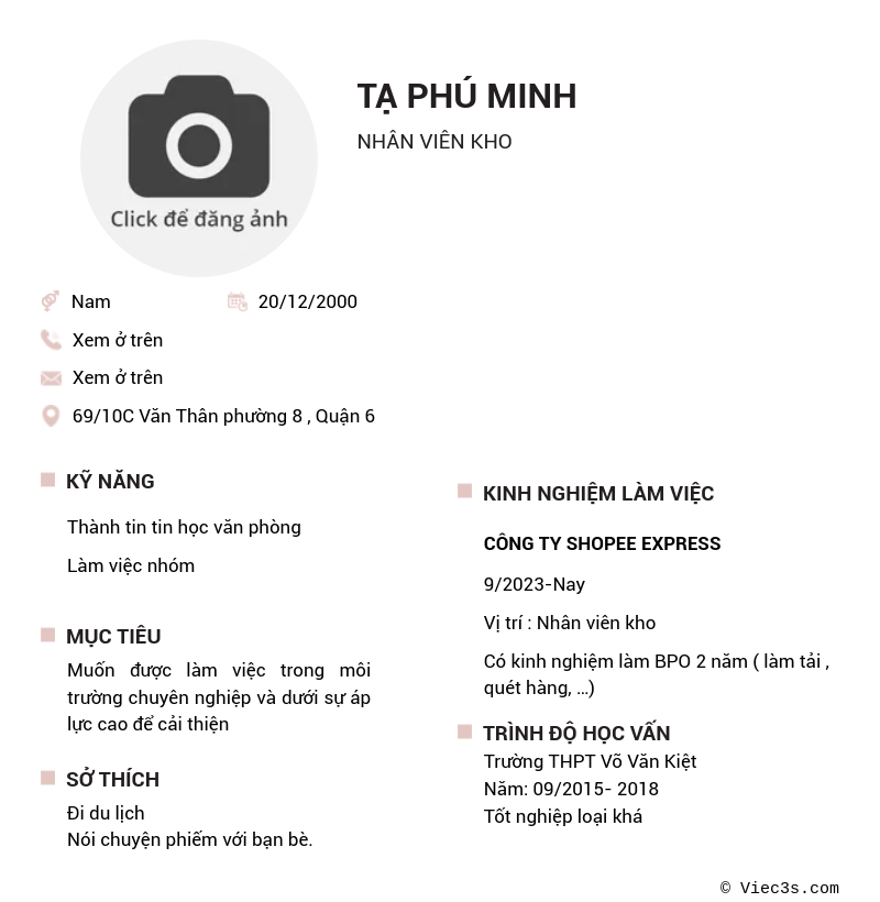 CV ứng viên