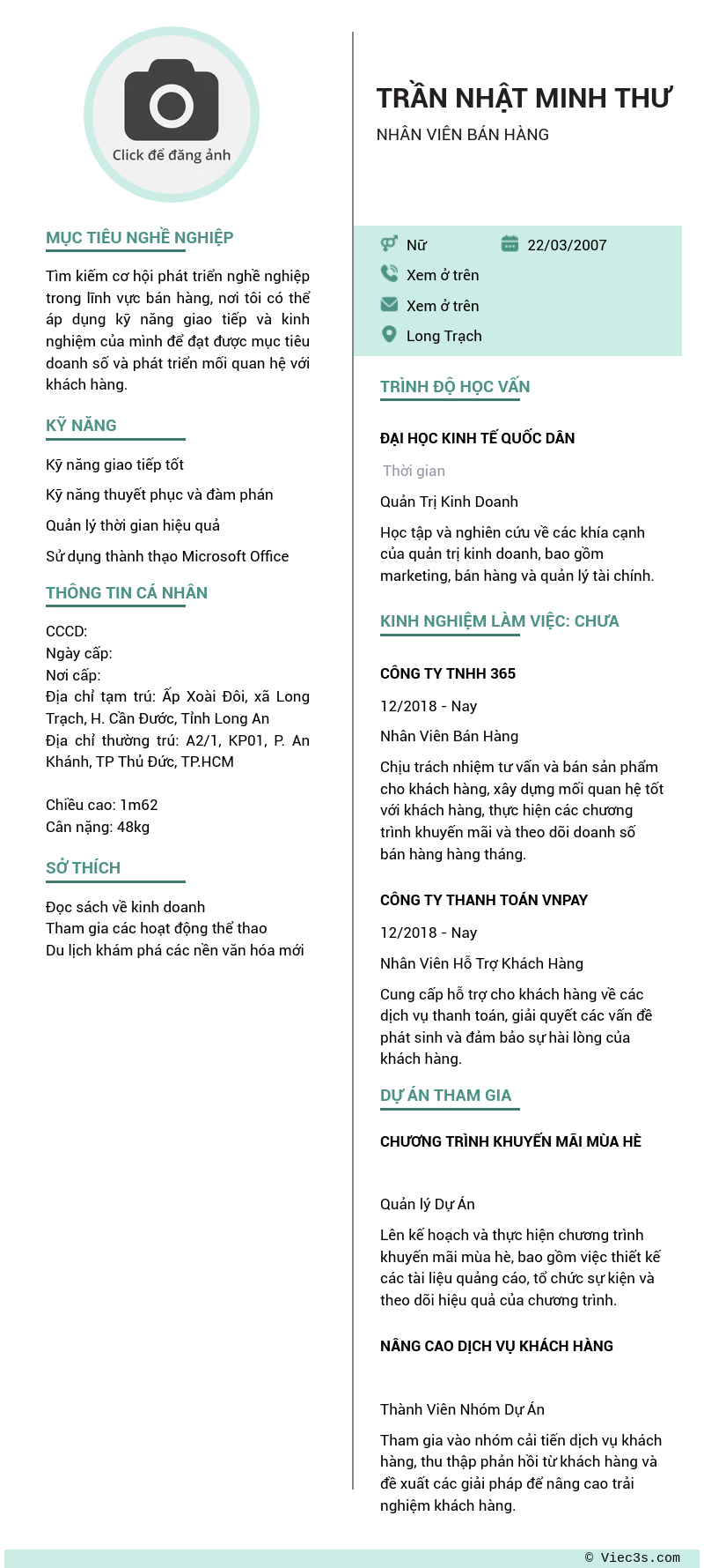 CV ứng viên