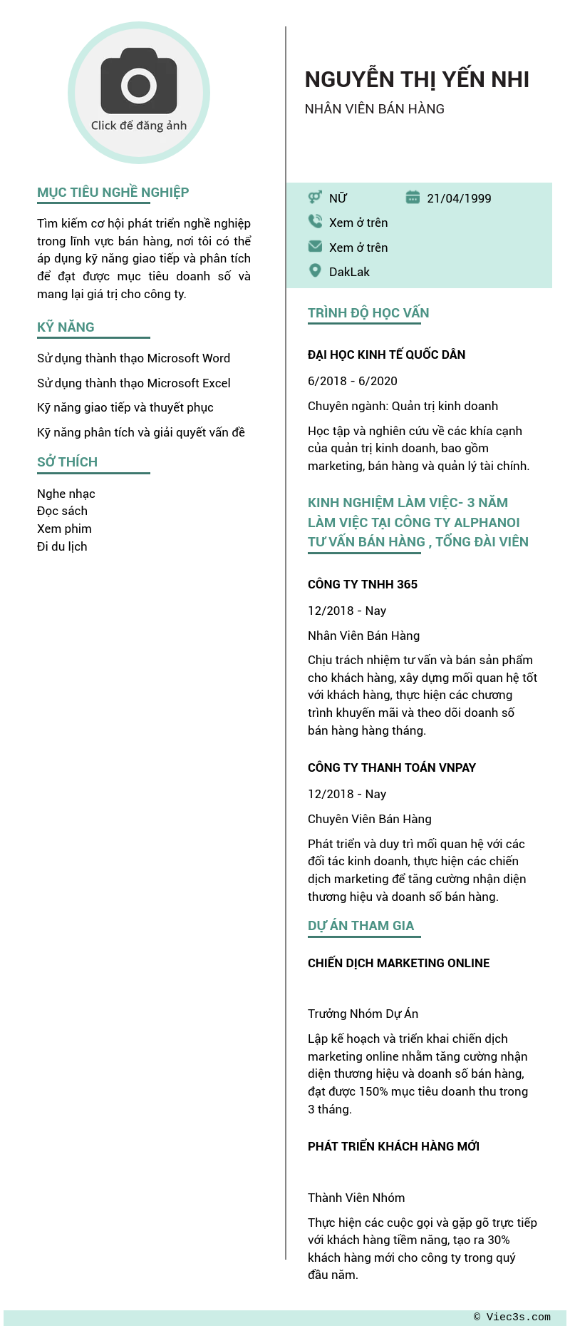 CV ứng viên