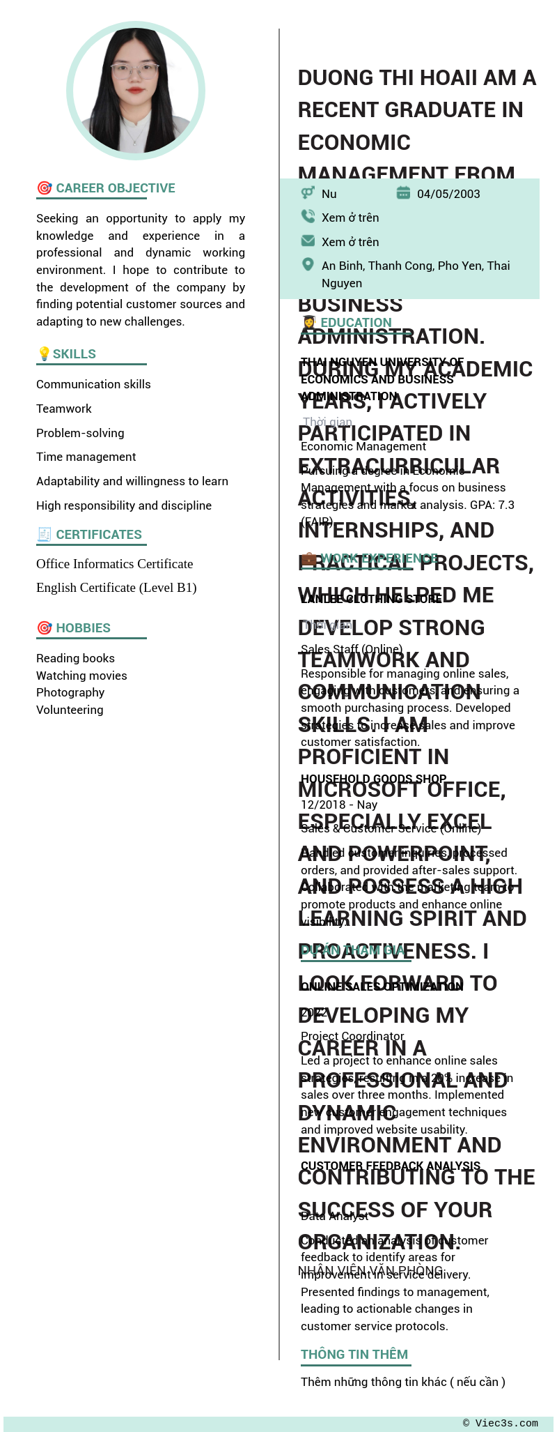 CV ứng viên