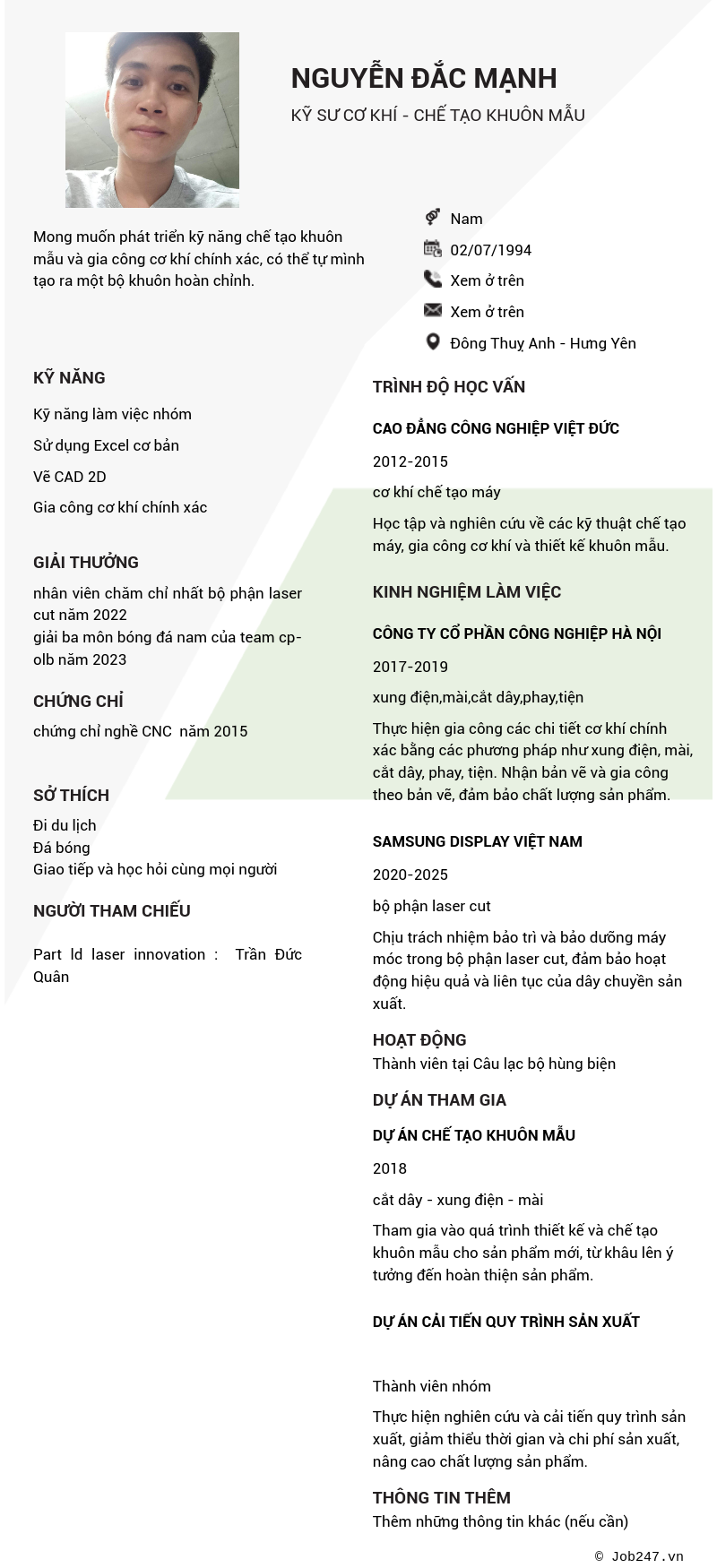 CV ứng viên