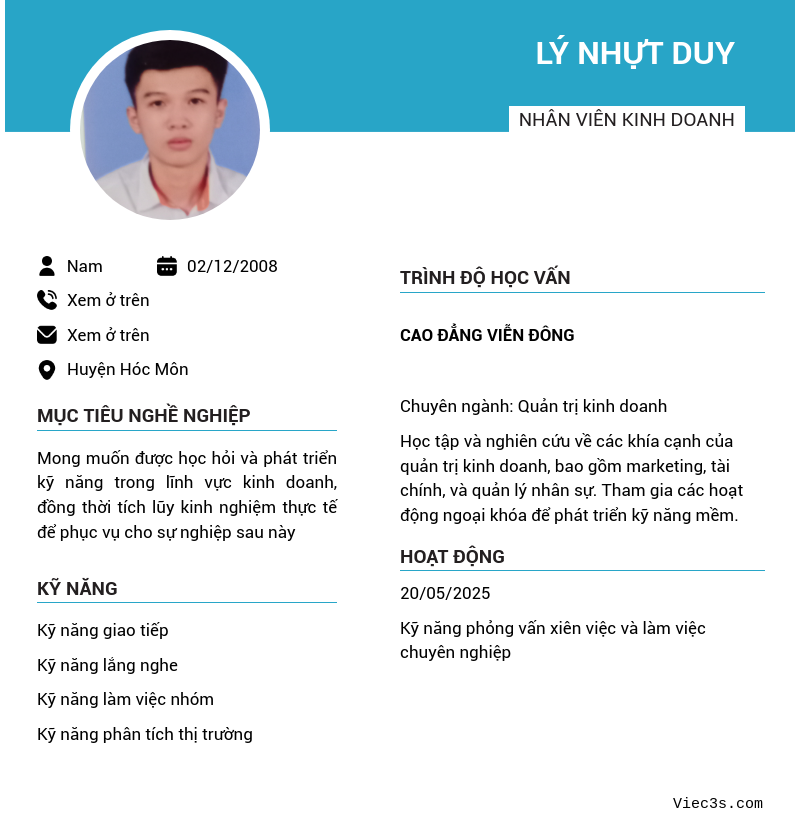 CV ứng viên