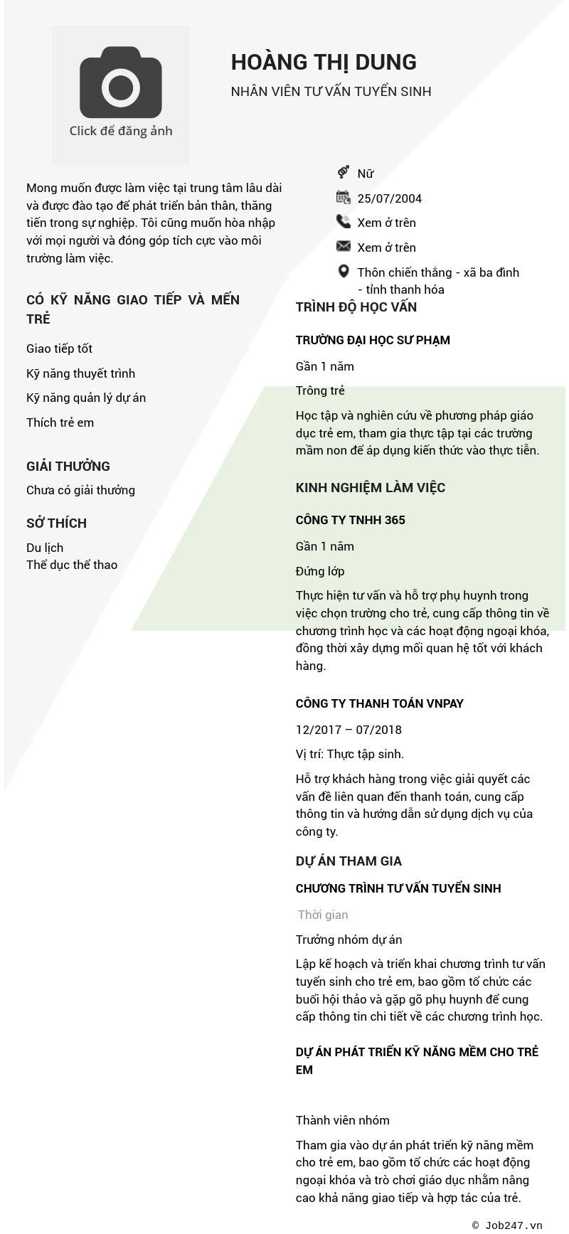 CV ứng viên