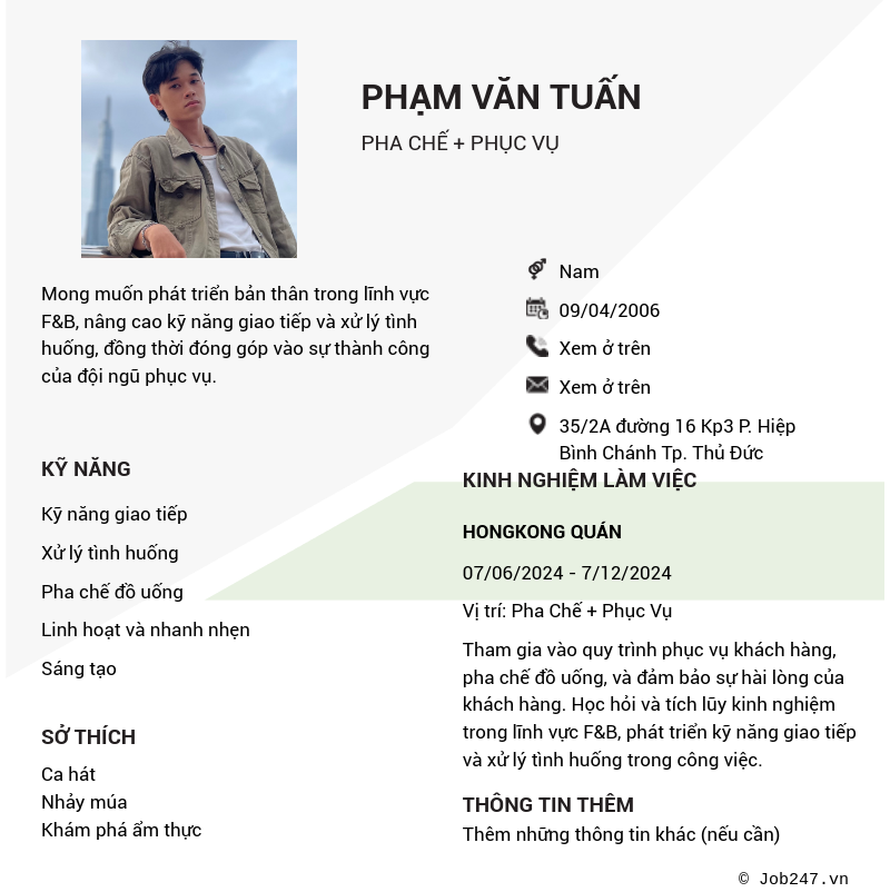 CV ứng viên