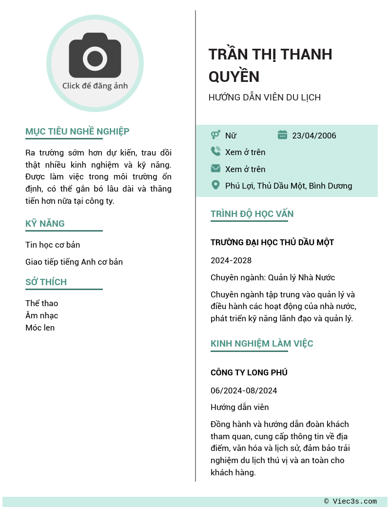 CV ứng viên