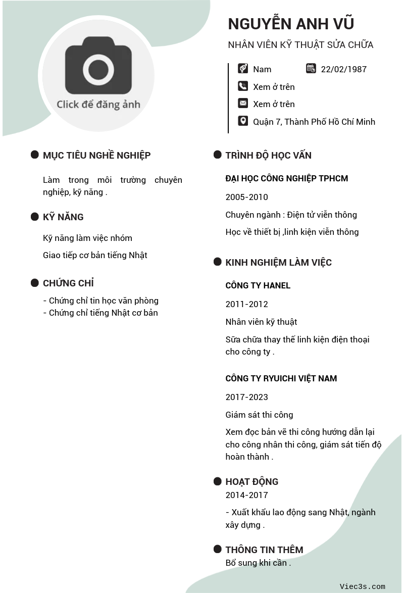 CV ứng viên