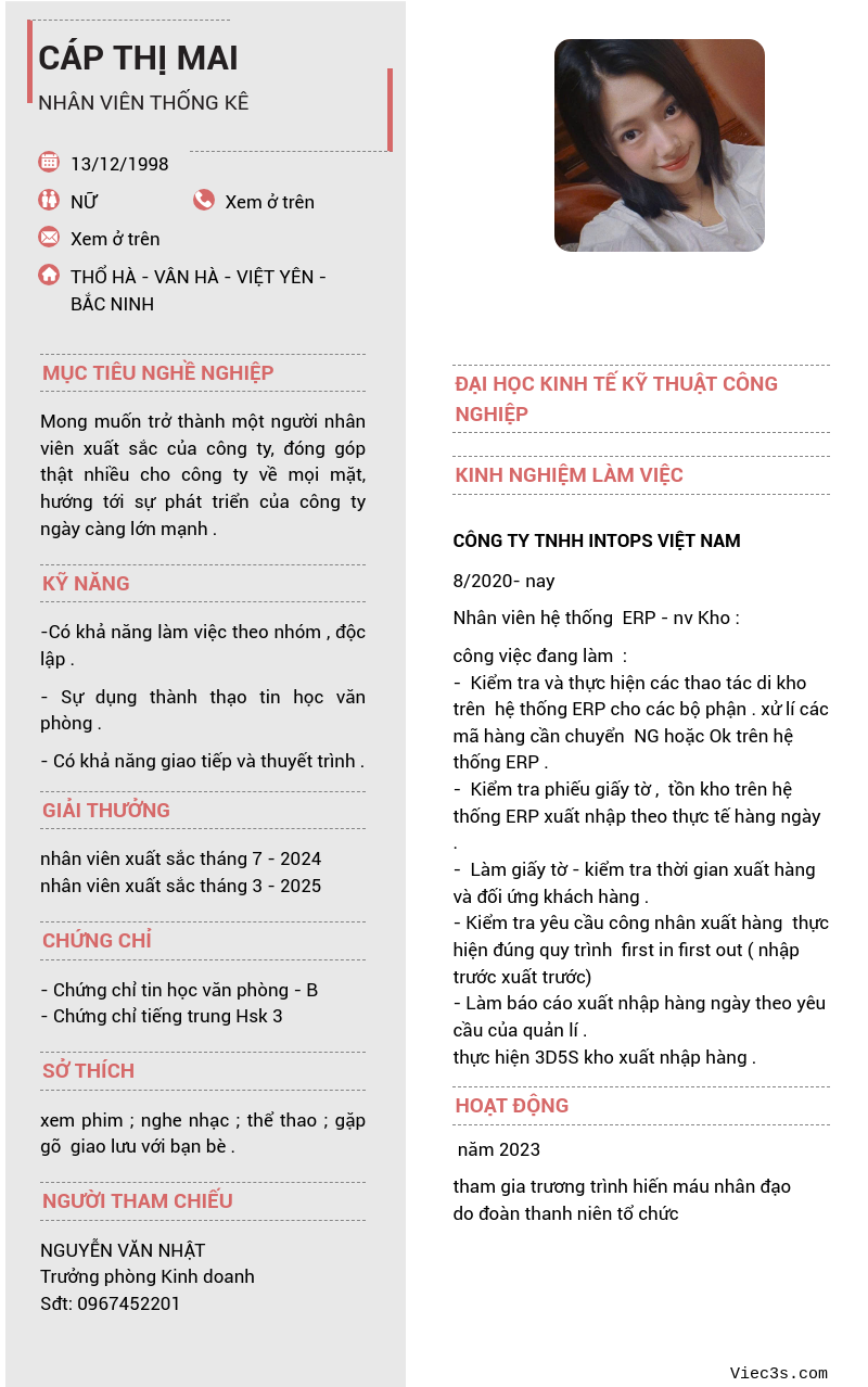 CV ứng viên