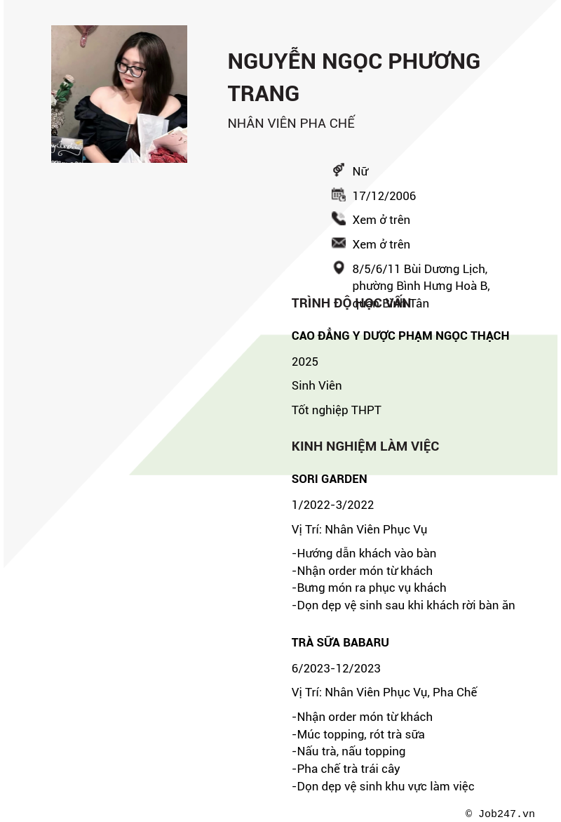 CV ứng viên