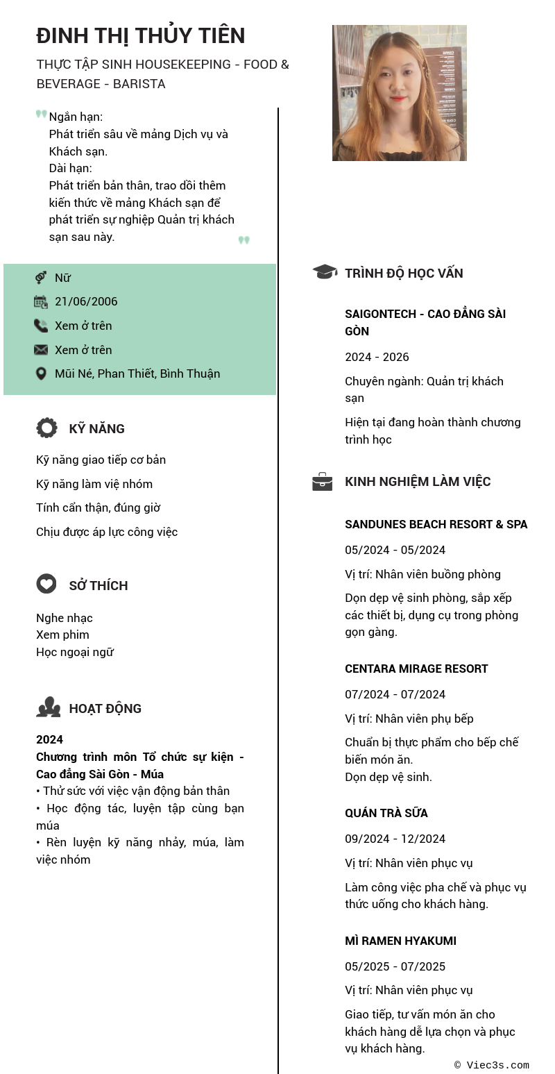 CV ứng viên