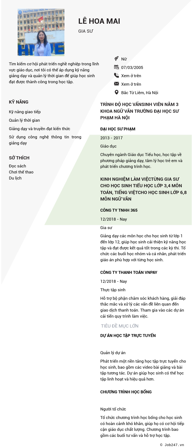 CV ứng viên