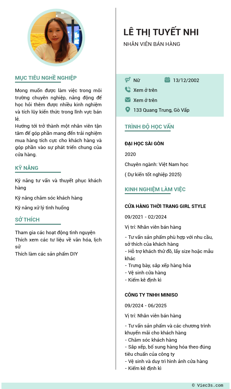 CV ứng viên