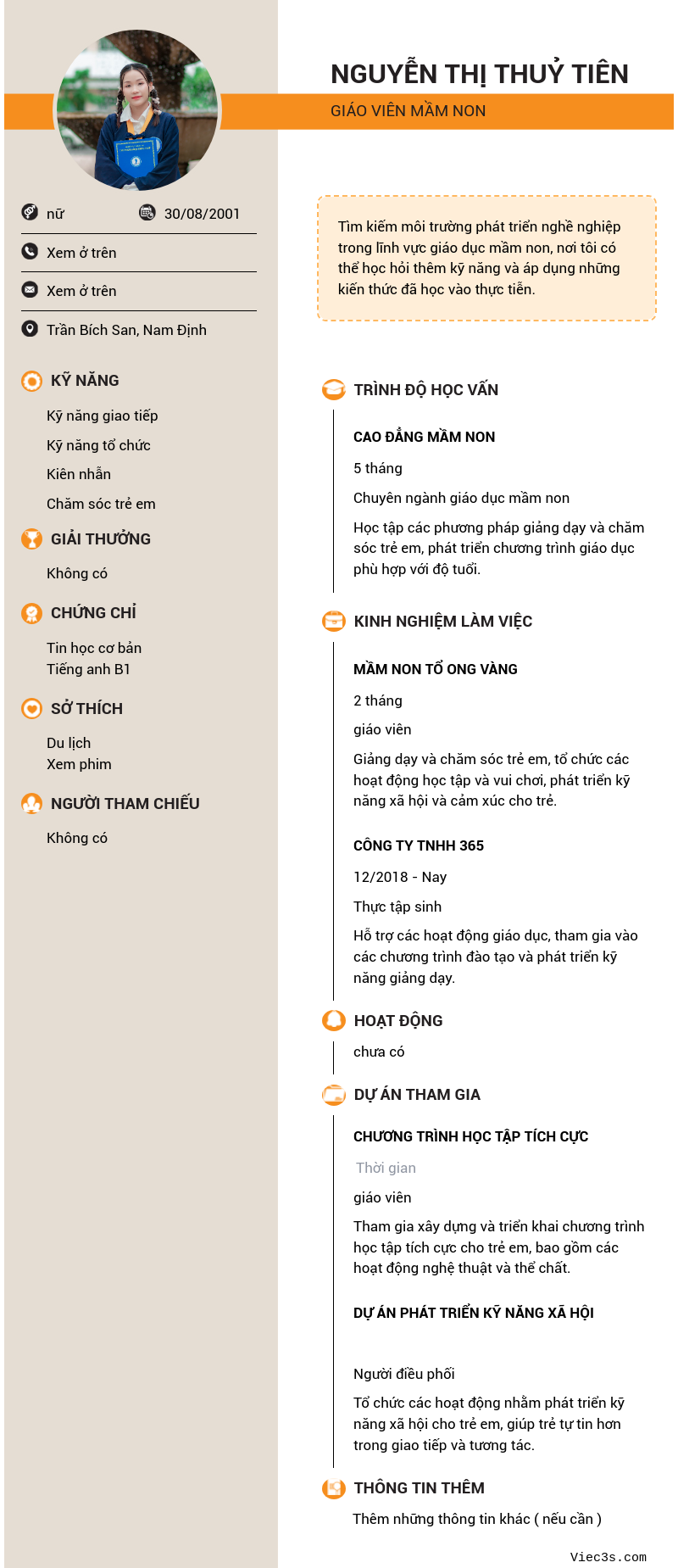 CV ứng viên