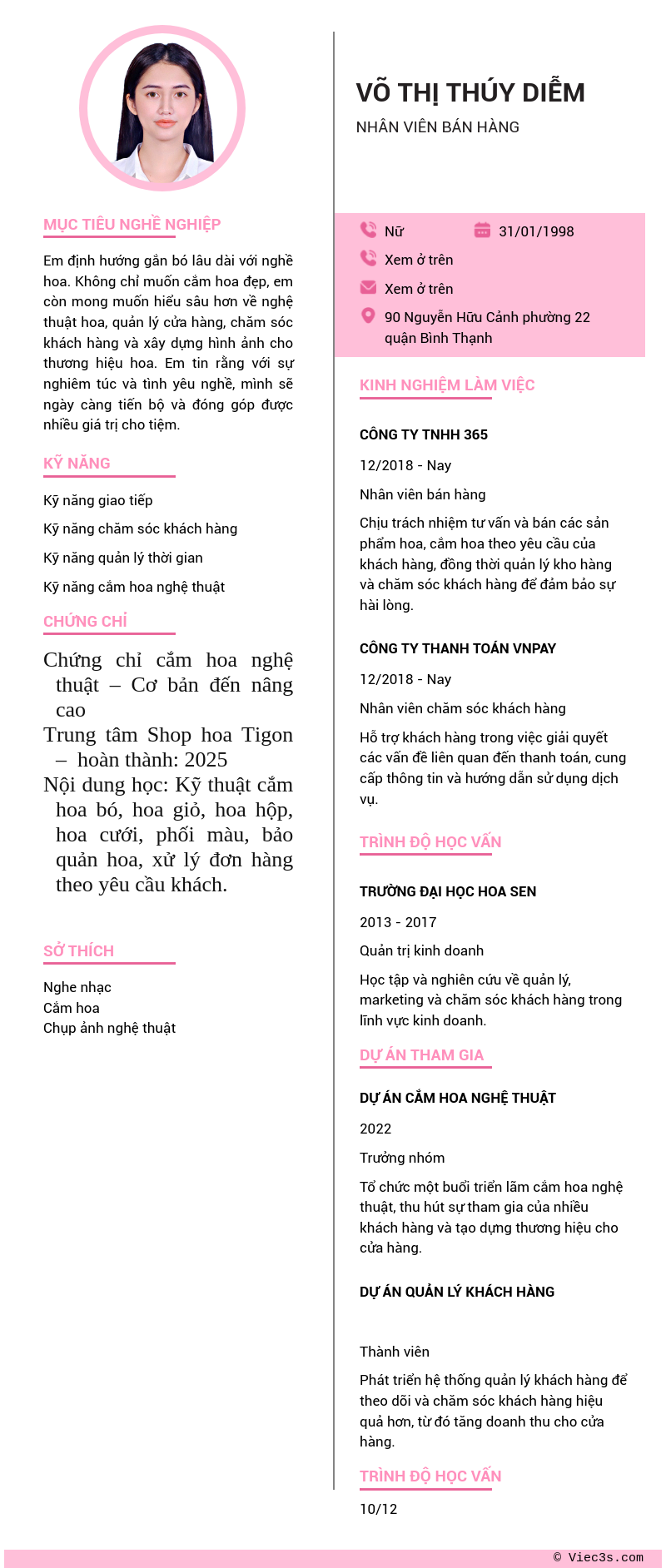 CV ứng viên