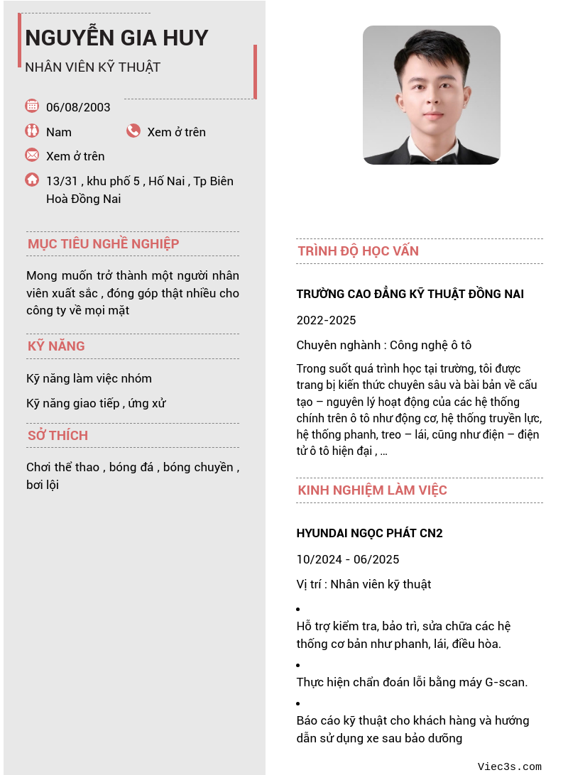 CV ứng viên