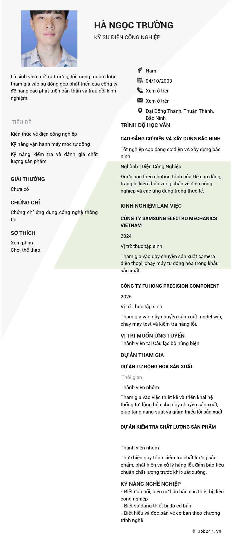 CV ứng viên