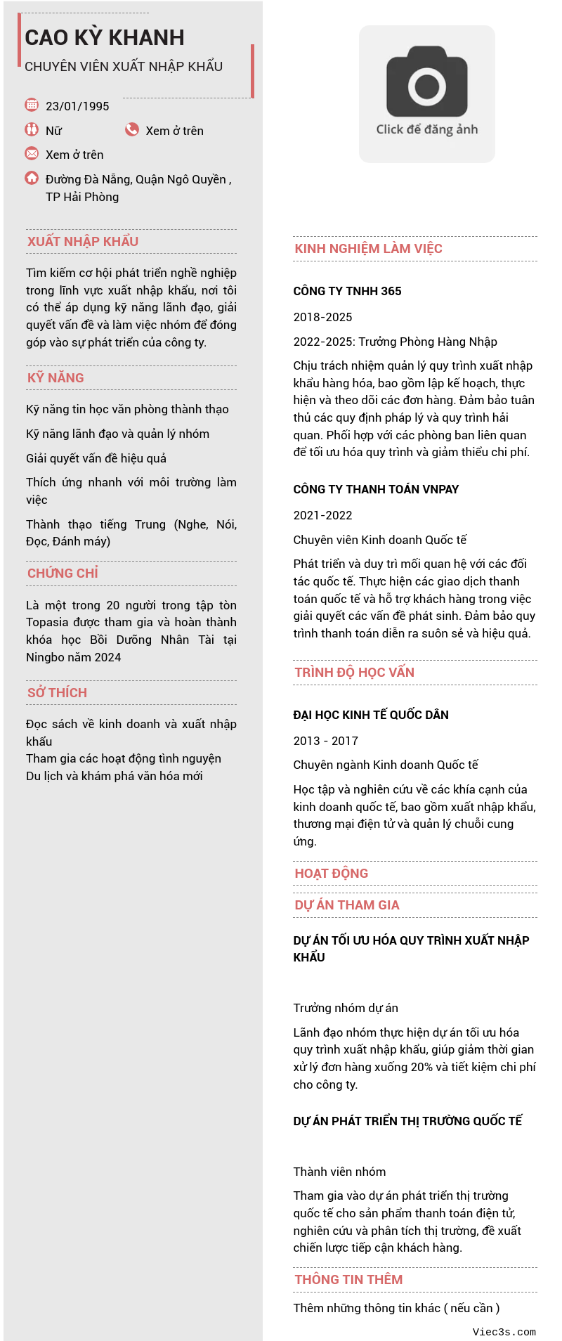 CV ứng viên
