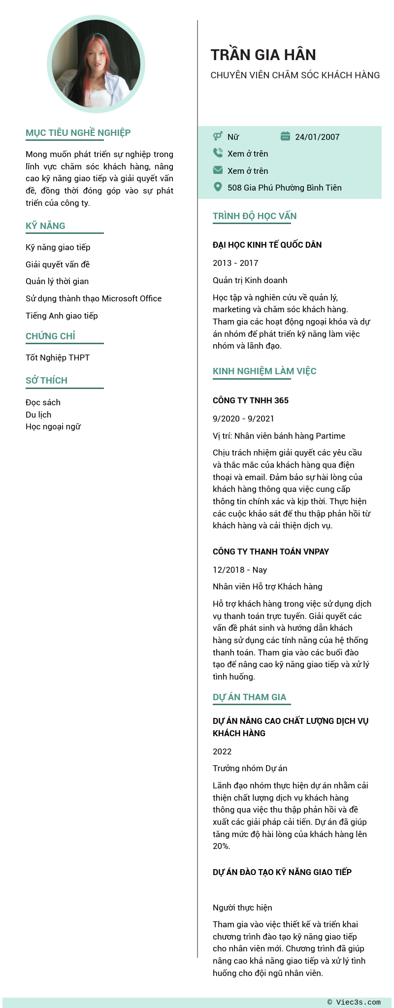 CV ứng viên