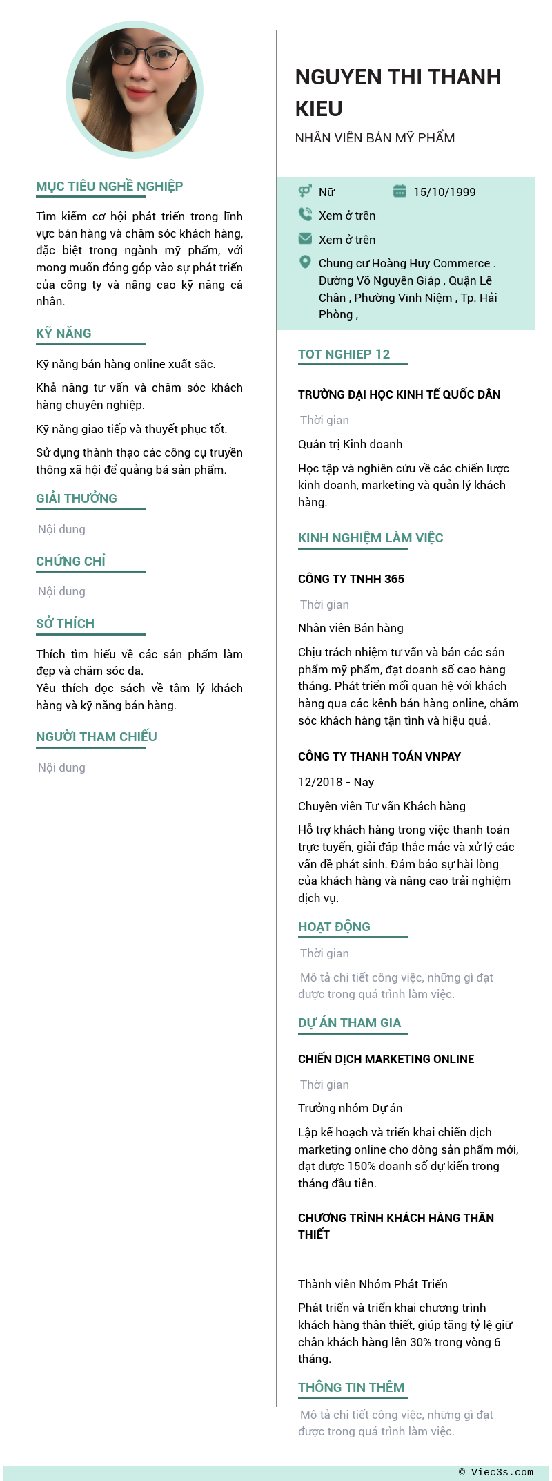 CV ứng viên