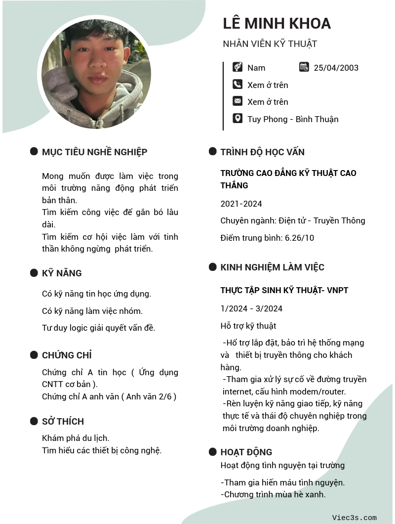 CV ứng viên