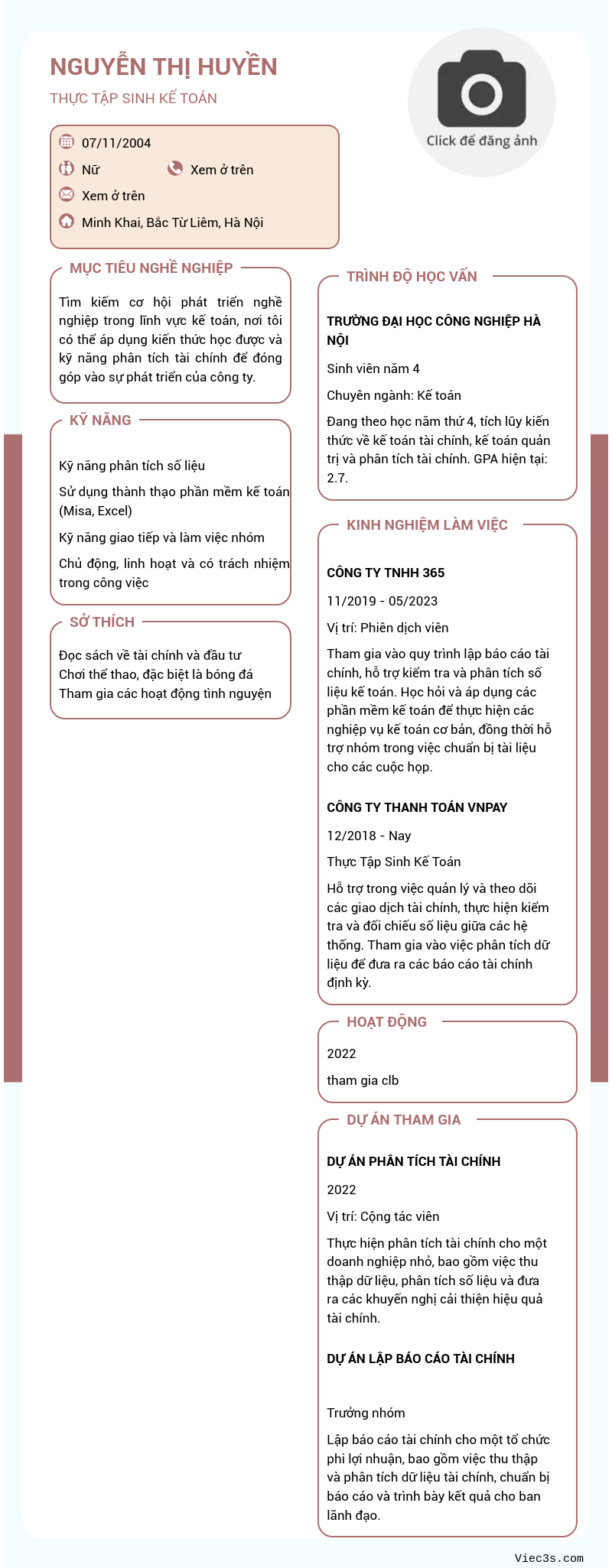 CV ứng viên