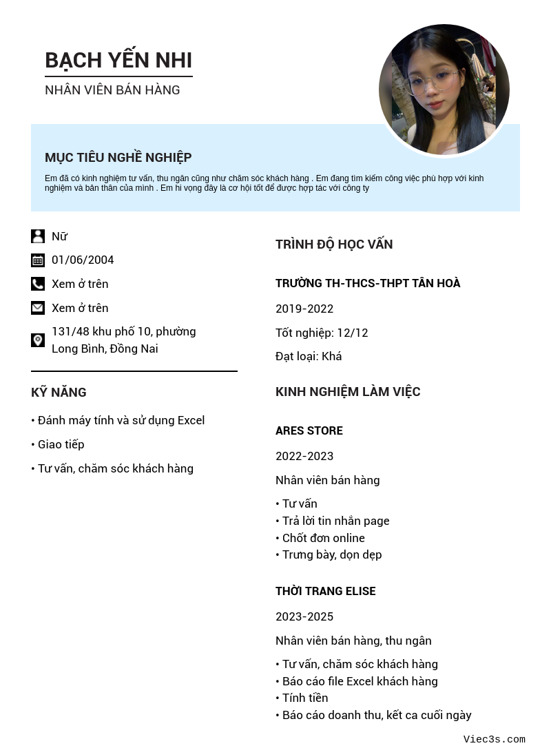 CV ứng viên