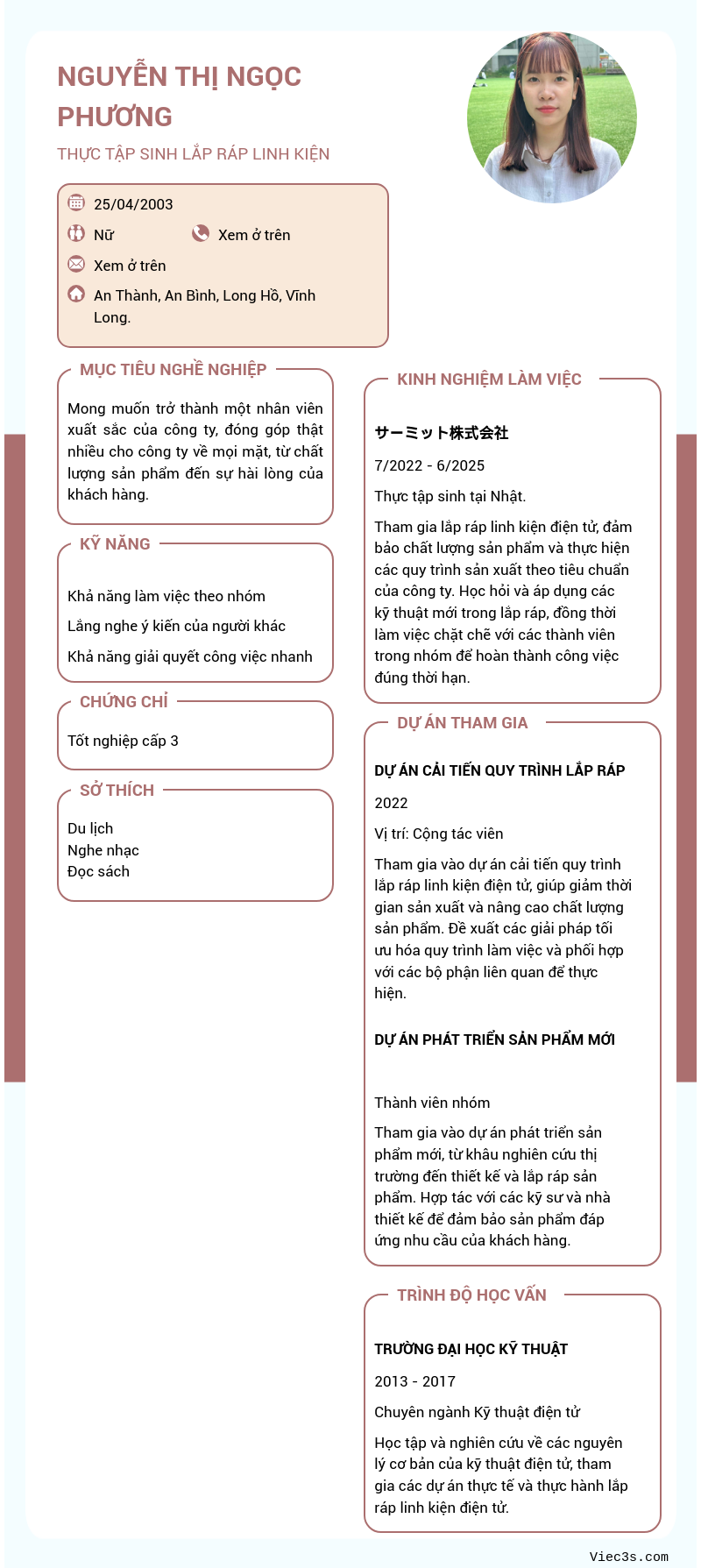 CV ứng viên