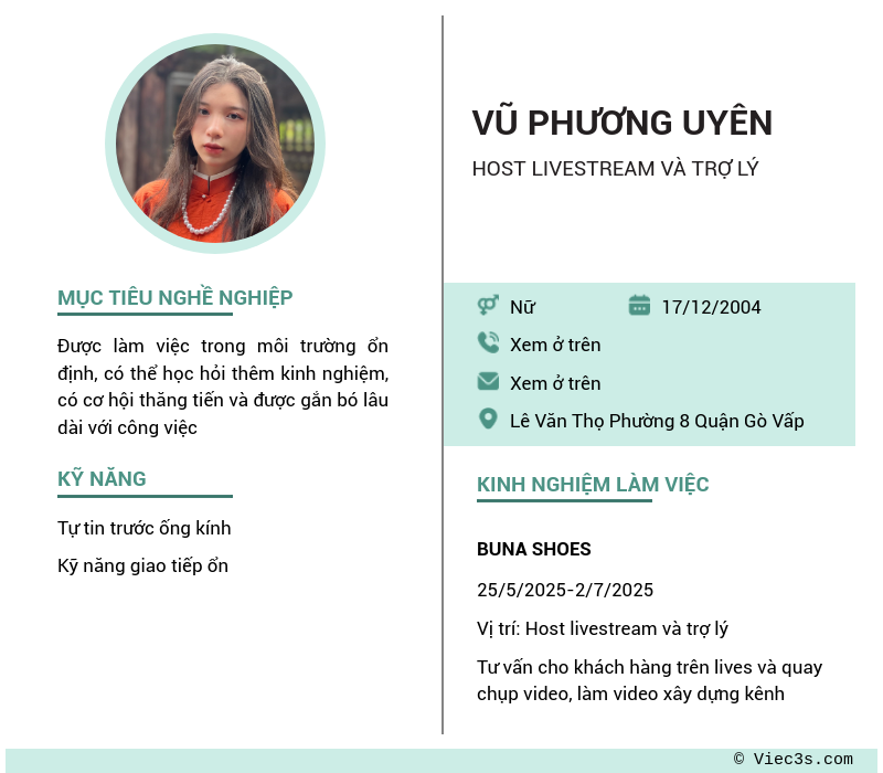 CV ứng viên